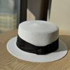 French Flat Straw Hat Woman Summer Beach Photo Vacation Sunshade Sunscreen Top Hat