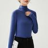 Women Bottoming Tshirt Autumn Winter Mock Neck Slim Tee Shirt Solid Basic All Match Tops Undershirt