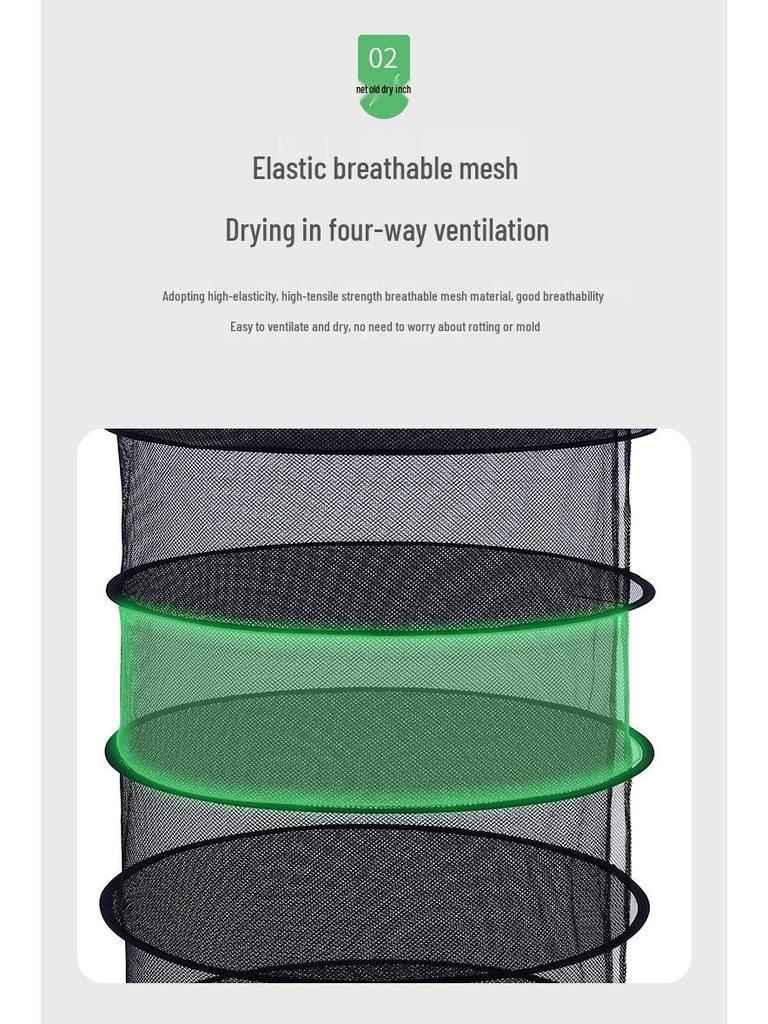 4-Layer Herb & Fish Drying Rack: Eco-Friendly Net for Dried Goods & Gardening Supplies
