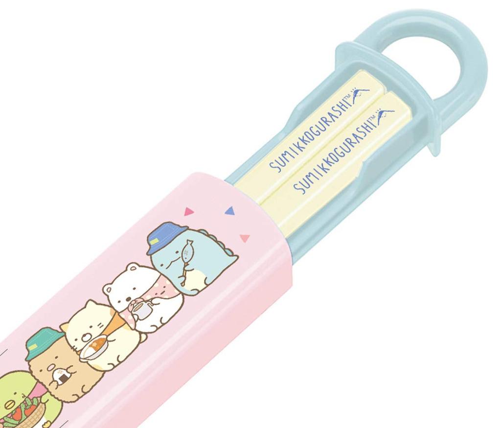Skater Antibacterial Chopsticks and Chopstick Case Sumikkogurashi Made in Japan Children's Ag+ Set, Camping, 16.5cm, ABS2AMAG,