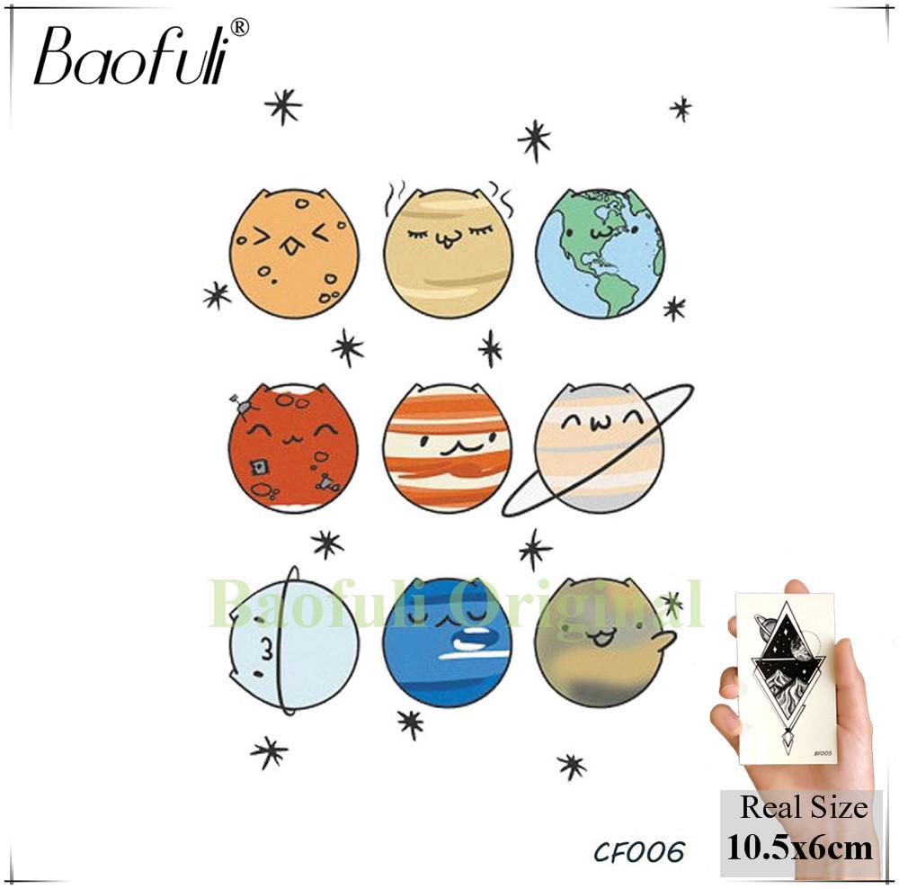 

1PC Cartoon Body Art Galaxy Temporary Tattoo Children Cute Starry Bottle Tattoos Women Men