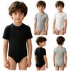 Dziecięcy Leotard Chłopięcy Adaptacyjny Rozpinany z Przodu Okrągły Dekolt Krótki Rękaw Zapięcie w Kroku Body do Snu Zabawy Codziennego Użytku