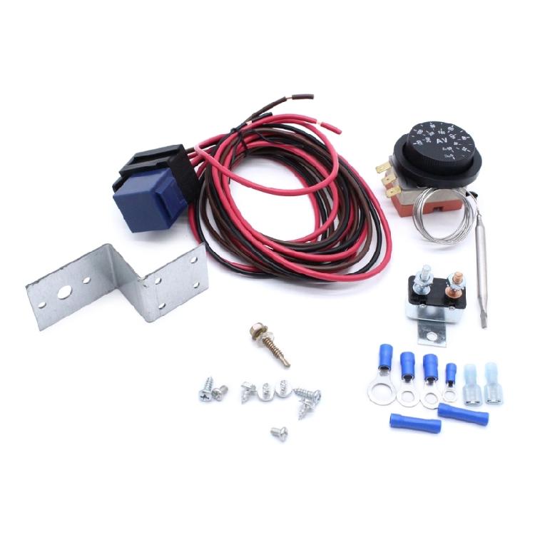 Bus Car Control Relay Wire Kit Scratch Resistant Radiator Fan Thermostat Set 12V