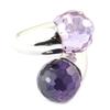 Purple 'Toi & Moi' Silver Ring