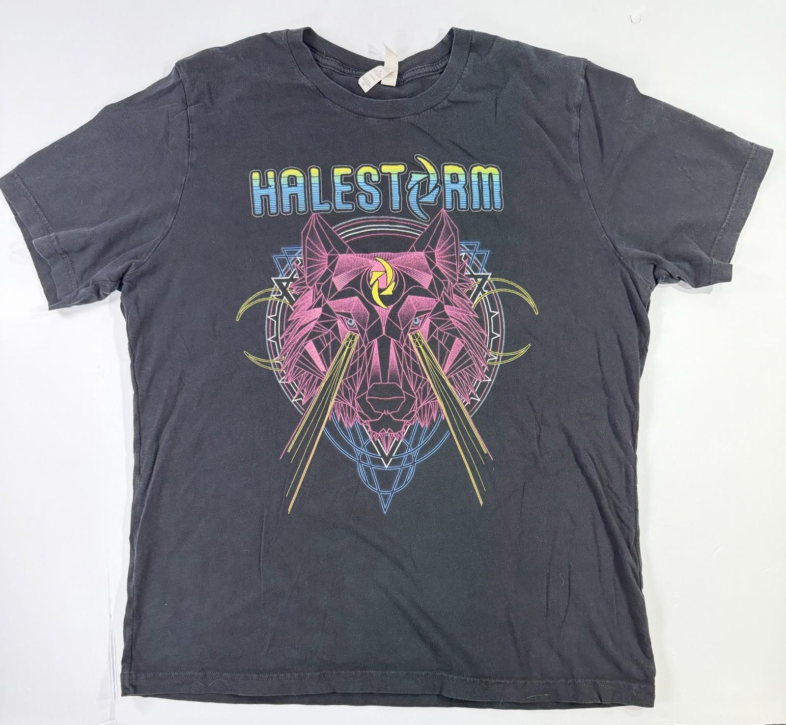 Halestorm Band T Shirt 2019 Tour Wolf Graphic Rock Concert Tee Mens XL Unisex T-Shirt XXXXL