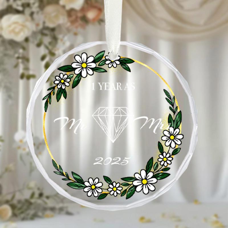 1pc/2pcs Wedding Ornament 2025 – Perfect Mr and Mrs Gifts & Bride Gift