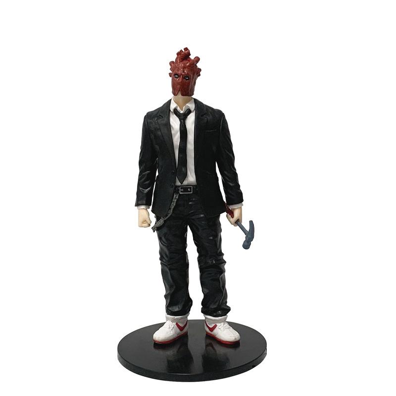 20cm Dorohedoro Anime Kaiman Lizard Head Mask Action Figure Pvc Desktop Ornament Model Collection Toy