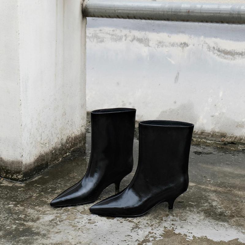 Winter Thin Heels Women Knee-High Boots Fashion Pointed Toe Wedding Party Pumps Shoes Ladies Elegant Slip On Long Booties