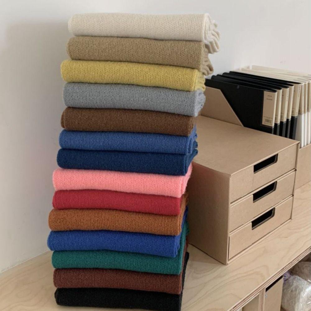 Letter Knitted Scarf Wool Scarves Warm Scarf Classic Wool Scarf  Student