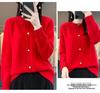2023 Fall/Winter Women's Wool Cardigan: Stylish Round Neck, Loose Fit, Versatile Knitwear, Long Sleeve Sweater