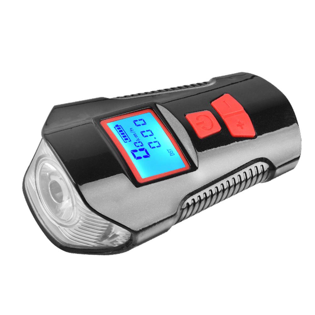 3 in 1 USB Rechargeable LED Bike Front Light+Bicycle Computer+Electric Bell N#S7