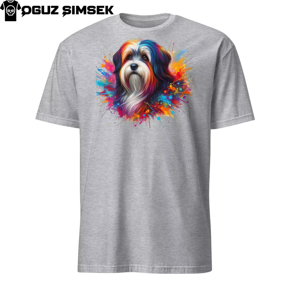 

Vibrant Tibetan Terrier Unisex T-Shirt - Colorful Dog Design, Comfortable Fit! XL