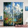 2pcs   2D FLAT PRINTING Curtains (Without Rod) Dinosaur Valley(2) Creative Chic Curtains Versatile Durable Polyester Curtains