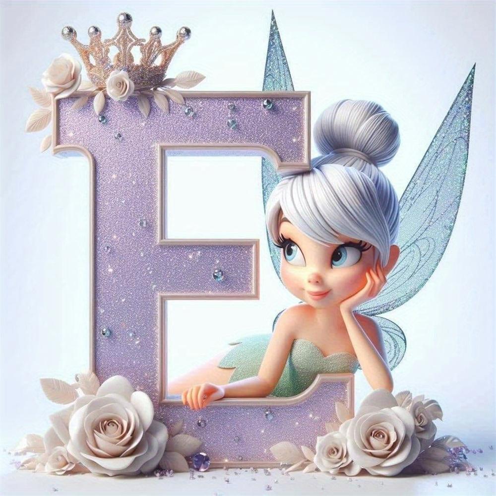 Disney Kreskówkowa Malowanie Diamentami Dzwoneczek Księżniczka 26 Liter Obrazki z Dżetów Mozaika Diamentowa Motyl Zestawy Rękodzieła Sztuka Ścienna