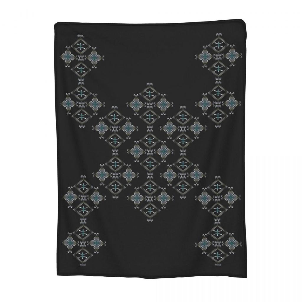 Kabylisch-Amazigh Motiv Geometrie Berberdecke Weiche Warme Flanell Überwurfdecke Bettwäsche für Bett Wohnzimmer Picknick Reise Zuhause Sofa