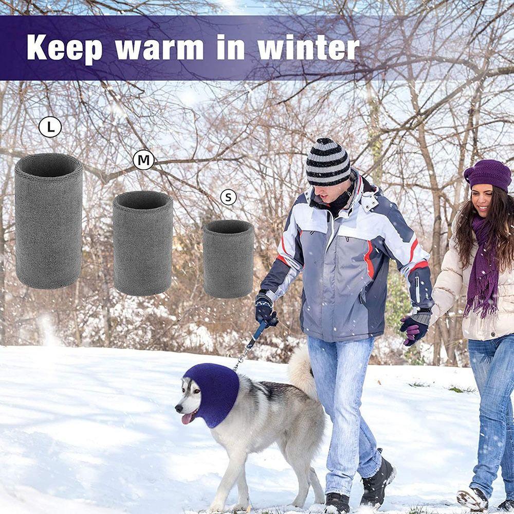 Soft Dog Grooming Earmuffs Warm Pet Head Sleeve Outdoor Puppy Scarf Neckerchief
