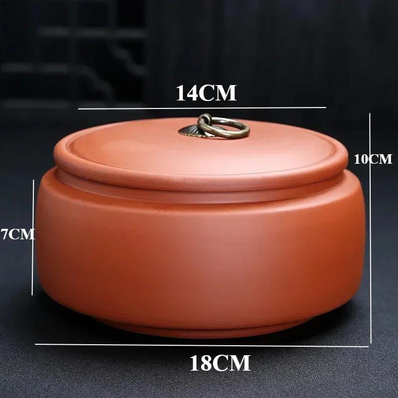 

Кофейная банка Китайская керамика Чайница Большой контейнер для хранения конфет Портативная герметичная банка для чая Пурпурная глина Дорожные чайные коробки 18X10CM