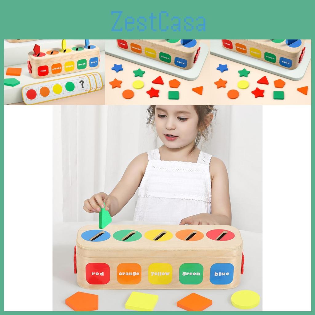 Matching Shape Wooden Color Classification Colorful Box Evil Child Toy Puzzle