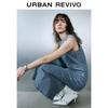UR Women's Retro Back Slit Sleeveless Denim Dress