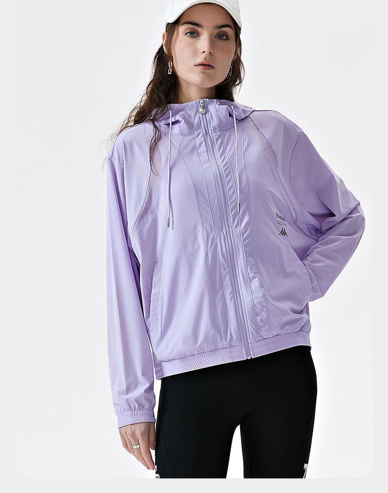 Kappa Air Conditioning Shirt, Women's Summer Hooded Breathable Cardigan, Outdoor Skin Jacket
