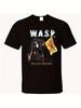 Seltene Wespe. The Last Command Herren Heavy Metal T-Shirt - Offizielles Band-Merchandise mit WASP-Logo & Kriegerflaggen-Design