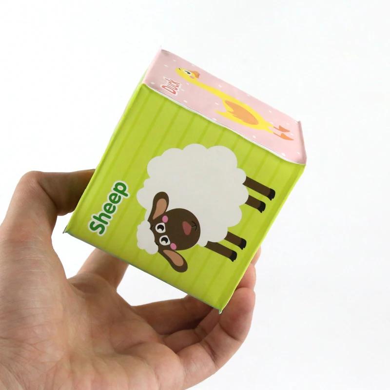 Infant Montessori Early Education Picture Dice Baby Recognize Cute Animal Digital Soft Set Rattle Cube Building Block Toys