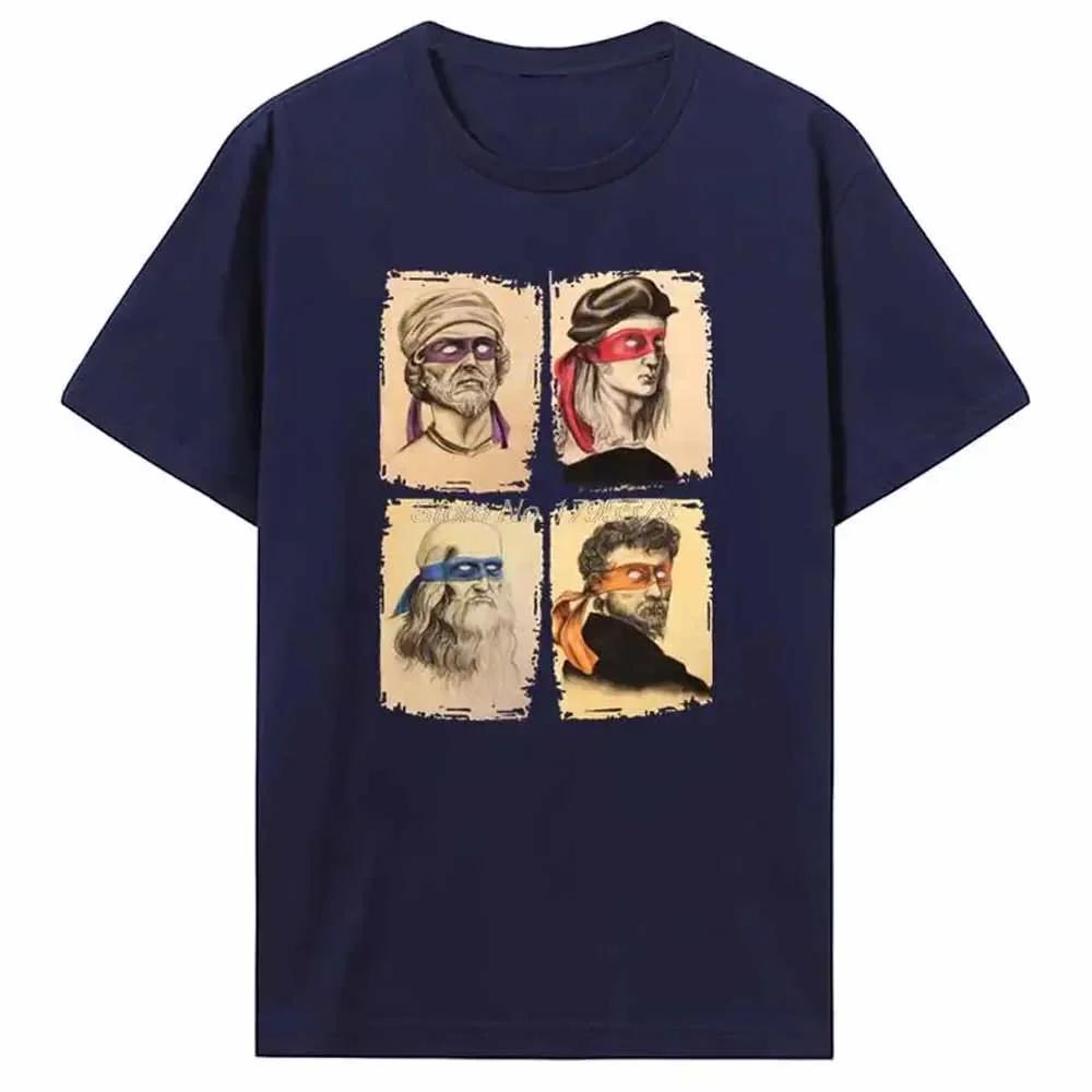 

Science Turtles T-Shirt Men Mutant Ninja Short Sleeve Humor Tee Shirt O-Neck Funny Tops Printed Graphic T Shirt Cosplay Tees 4XL