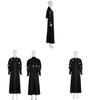 Medieval Stage Priest Cloak With Printed Design For Halloween Cosplay And Theater