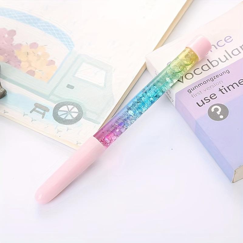 20 PCS Glitter Quicksand Gel Pens Fine Point 0.5mm Black Office Water-based Signature Pen Back School Beautiful Stationery Gift To Friend