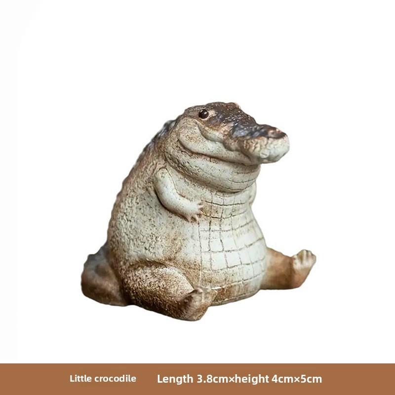 Miniature Crocodile Statue Resin Handicrafts, Stress-relieving Decorative Items, Tea Room Table Ornaments