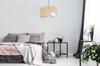 Hanging Lamp, Ceiling Chandelier, White Jute Lampshade