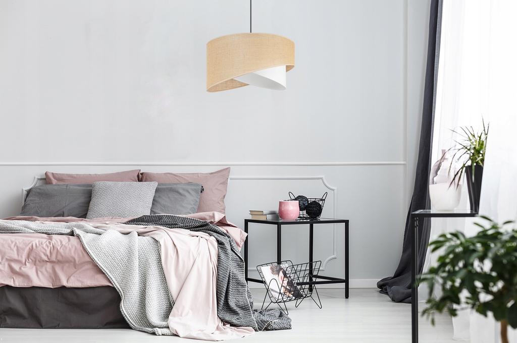 Hanging Lamp, Ceiling Chandelier, White Jute Lampshade