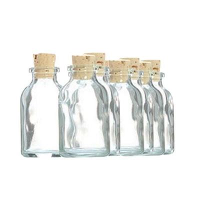 10 Mini Glass Bottles 6 Cm with Cork Stopper