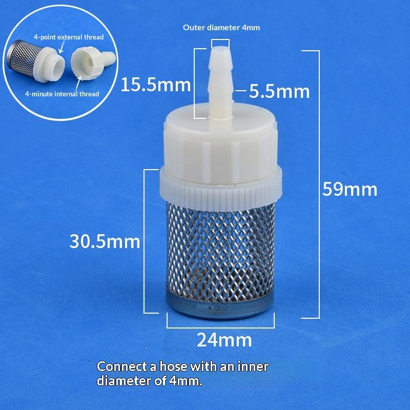 

VP 1/3Pcs new 4mm 6mm 8mm 10mm 12mm 14mm 16mm 20mm Hose Stainless Steel Filter For Fish Tank Aquarium Garden DIY Accessories