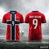Norwegian 3D Original Summer Football Jersey  Men's and Women's Style Football Training Fashionable Casual Top