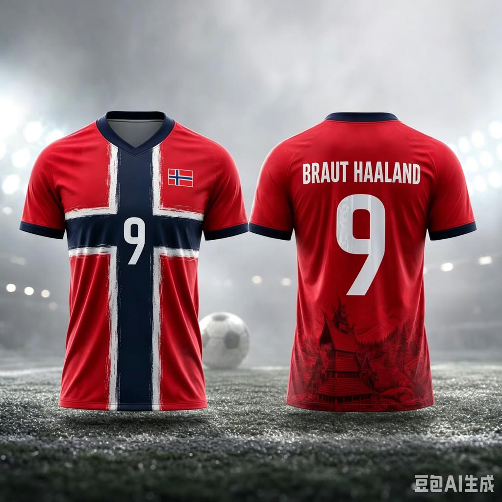 Norwegian 3D Original Summer Football Jersey Men's and Women's Style Football Training Fashionable Casual Top