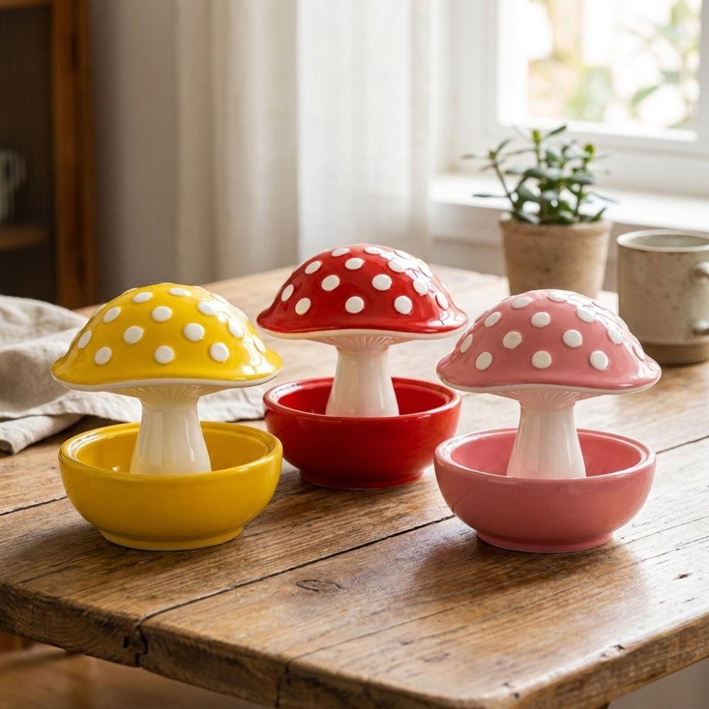 Spill Proof Bird Feeder Bowl Resin Bird Water Bowl Easy Clean Mushroom Bird Feeder  Balcony