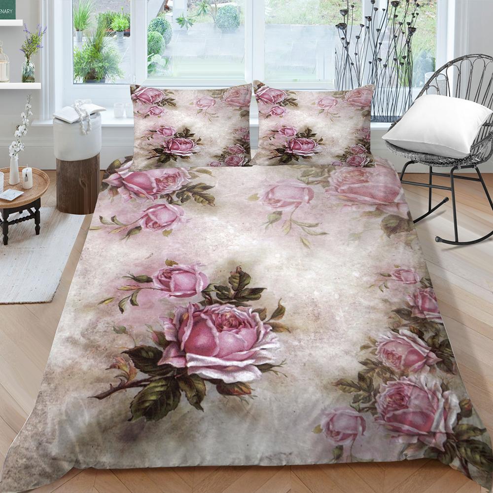 Vintage Luxury Bedding Set Home Bedding Quilt Cover Pillowcase Double Bed Full Size Bedspread Set Comfortable Home Decoration
