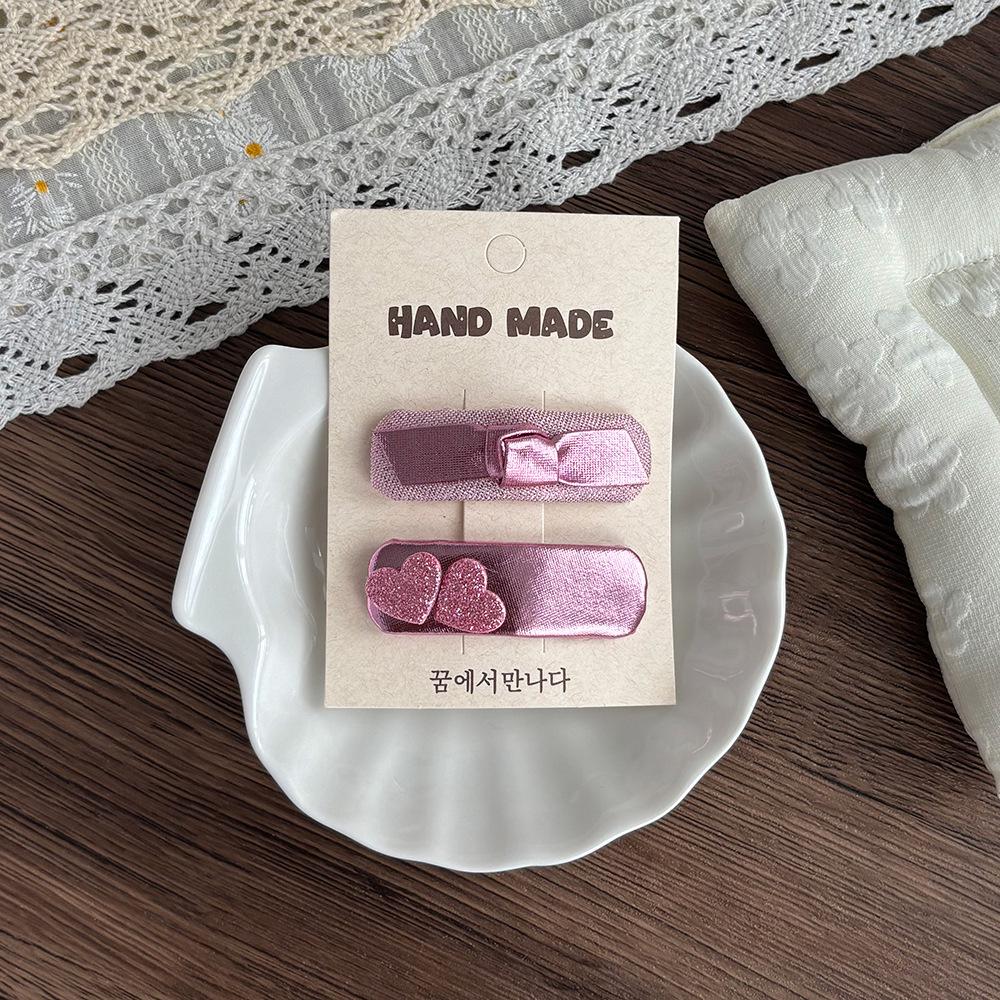 Korean-Style Deep Pink Bow Fabric Hair Clip for Girls: Cute and Versatile Children's Accessory