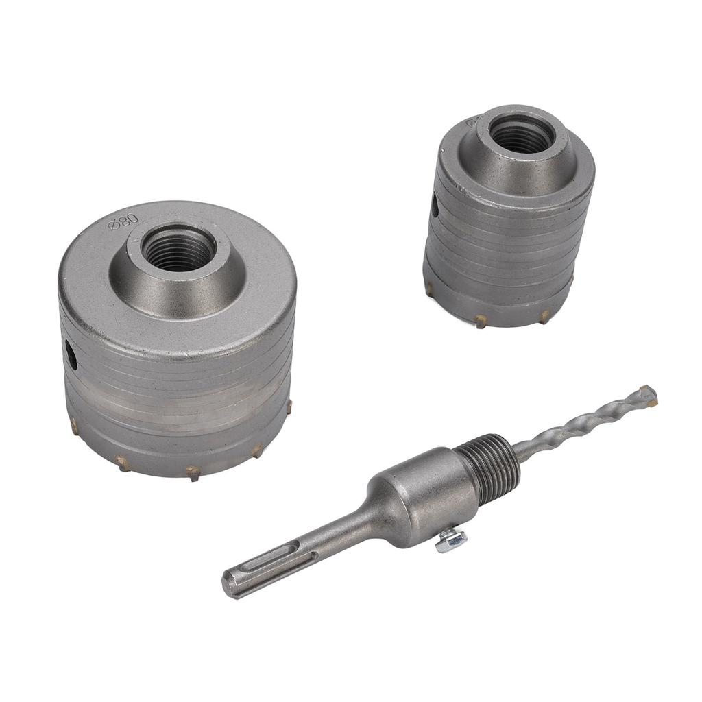 2PCS Hole Saws 1PC Connecting Rod Aluminum Case 60mm 80mm Electric Hammer Drill Opener for Concrete