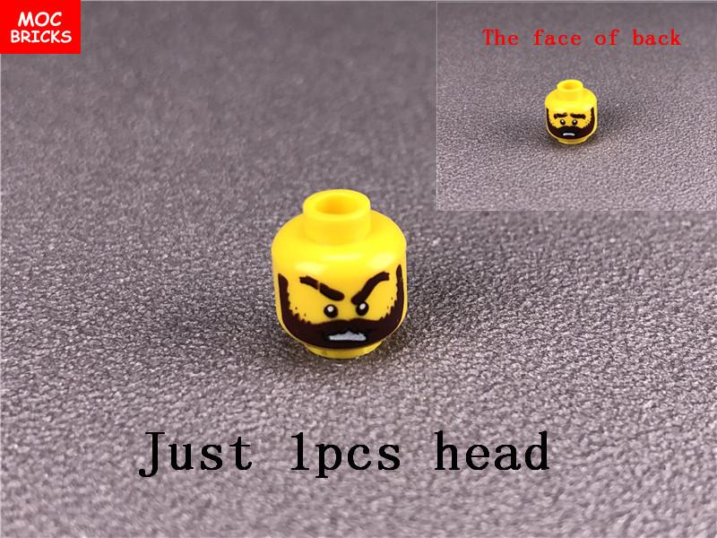 

10pcs/lot MOC Bricks Figure Head Double Face Expression DIY Mini Dolls Learning-Focused Constructing blocks Toys for children presents