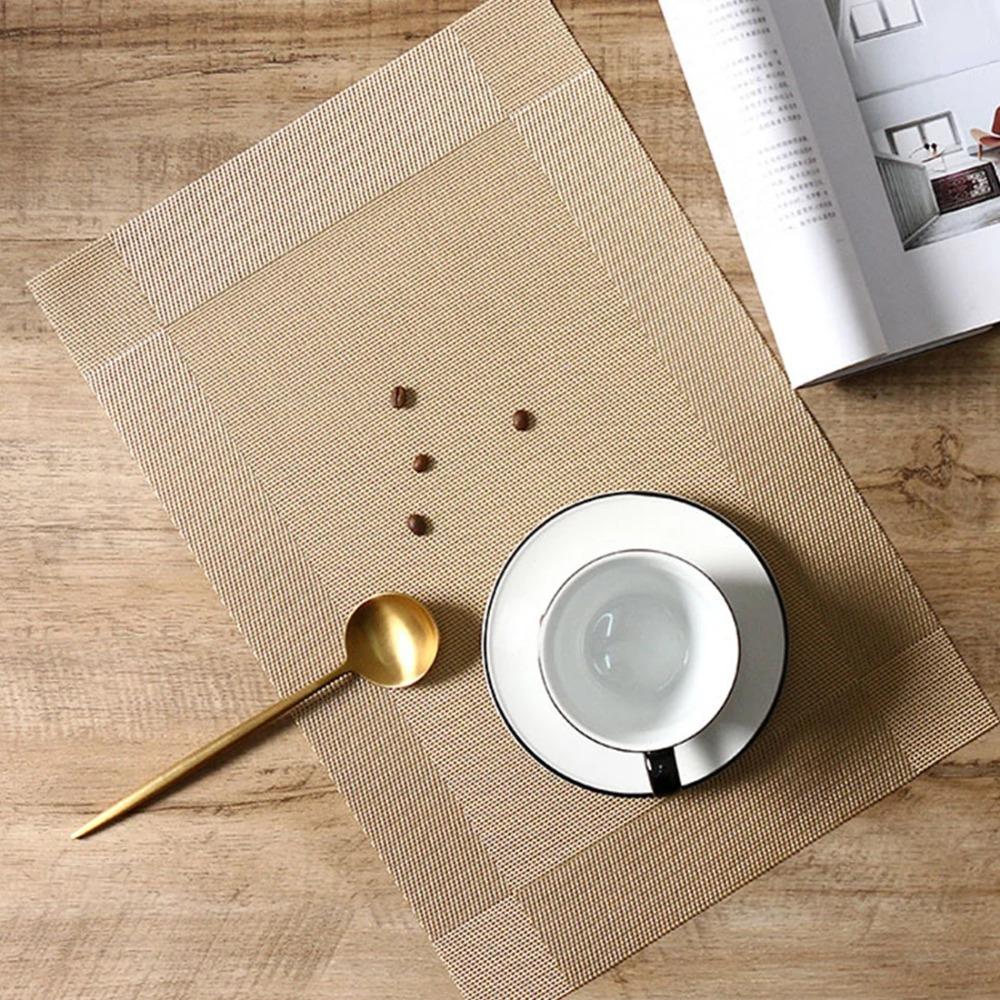 6pcs Heat-resistant Dining Table Mat Waterproof Bowl Pad Washable Party Placemat  Banquet