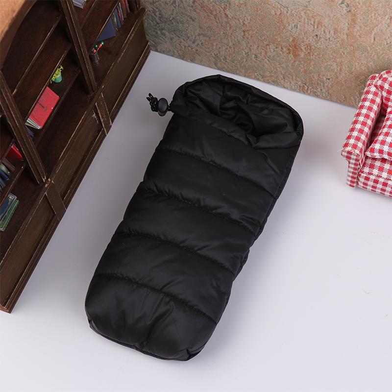 

Кукольный спальный мешок для кукольного домика, мебель для спальни, игрушки, кукольный домик, кемпинг, сцена, украшения, аксессуары чёрный