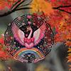Solar Powered 2D Metal Wind Spinner Pink Flamingo Rainbow Candy Design Outdoor Garden Decor for Patio Yard Autumn Home Gift