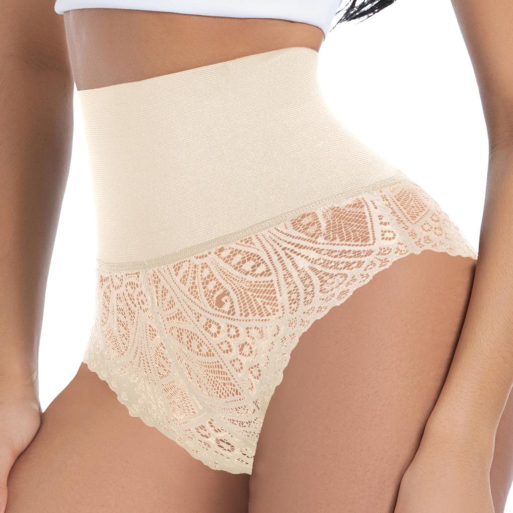 Women Tummy Control Shapewear Panties High Waisted Underpants Slimming Body Shaper Seamless Butt Lifter Lace Underwear Shaping Briefs