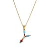 Catena Personalizzata per Clavicola Hip-hop: Collana con Ciondolo Alfabeto in Rame e Zircone