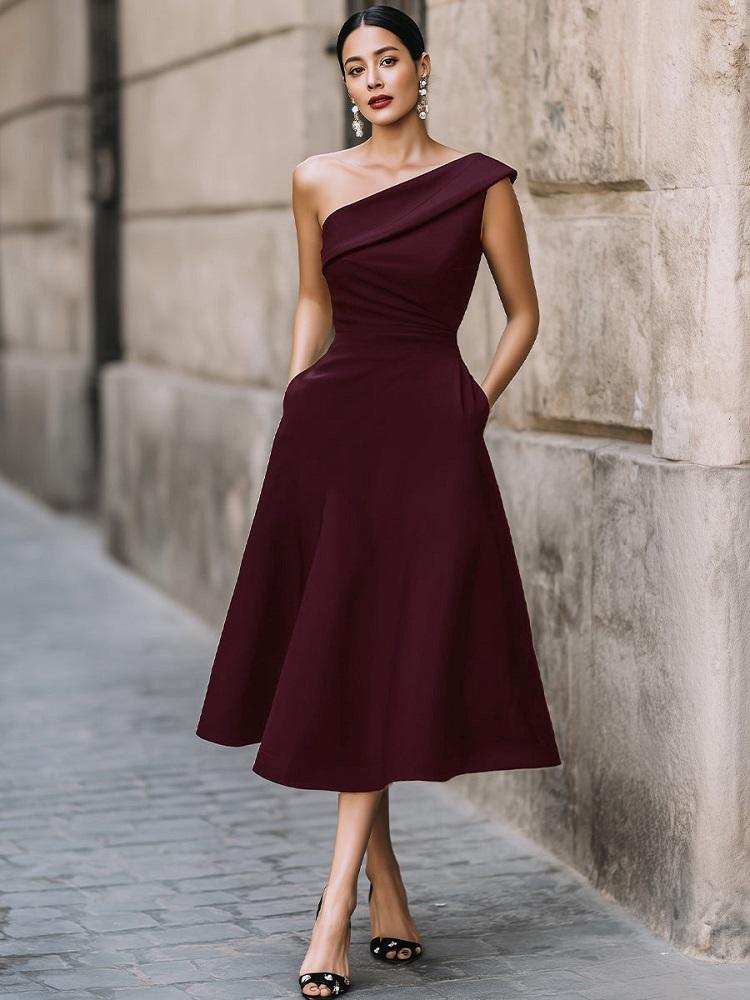 

Sleeveless Plus size sexy off the shoulder new in dresses for women casual loose long summer Party dress XXL темно-червоний колір