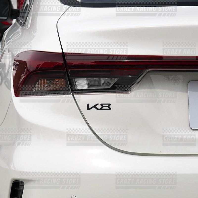 1Pc Car Badges For K8 K5 K3 Sportage Forte Cerato RIO Rear Trunk Emblem Metal 3D Stickers Body Decals Lettering Decor Styling