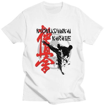 Custom Mens Kyokushi Karate T Shirts Short Sleeves Cotton Tshirt Classic Tshirt Leisure Martial Arts Tees Loose Fit Clothing