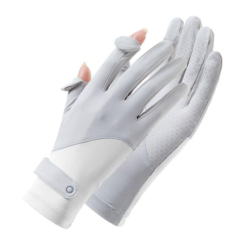 Thin ice silk gloves sun protection, cycling fishing non-slip breathable outdoor sports touch screen UV protection gloves